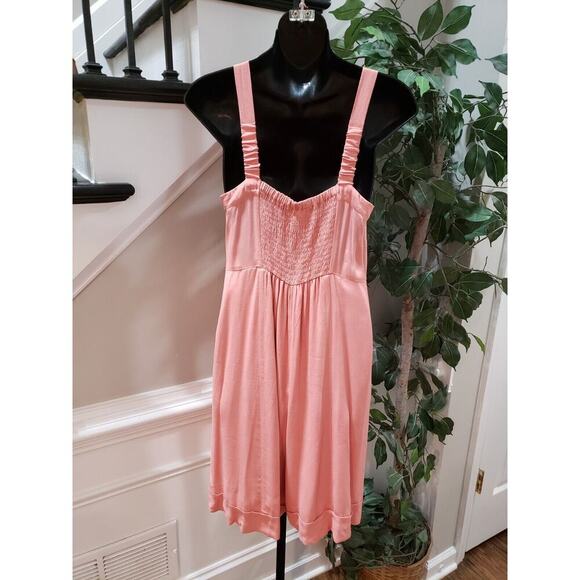 A Loves A Womens Pink Backless Ruched Wide Strap Lace Up V Neck Jumpsuit Size XS - Picture 7 of 16